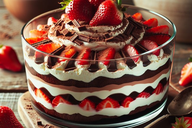Pavê de Chocolate com Morango